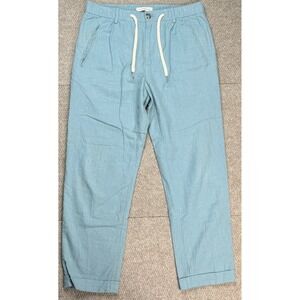 MNG Man Sustainable Men's Cotton +‎ Linen Blend Green Pants Size 32